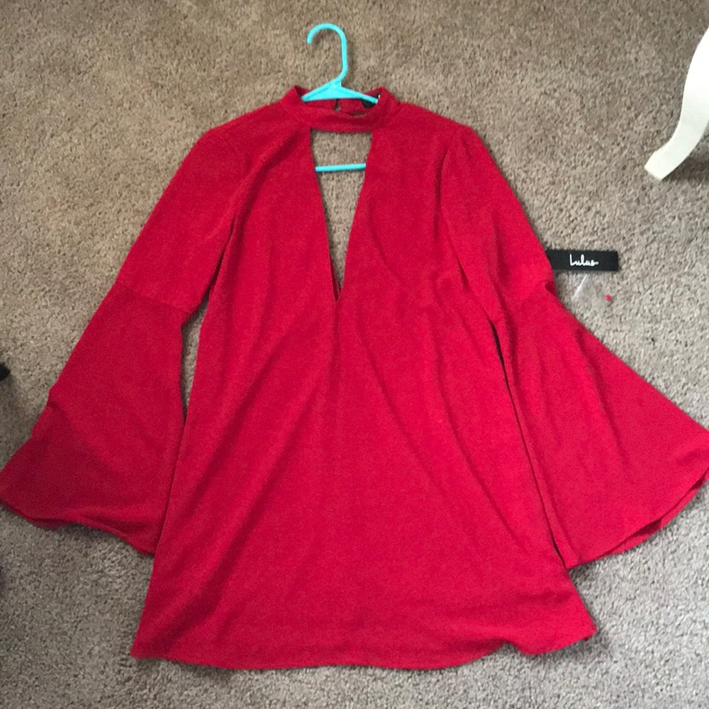 Red deep v Lulus Dress